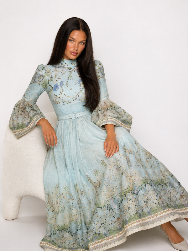 Azure Époque Elegant Dress